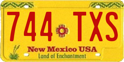 NM license plate 744TXS