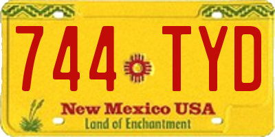 NM license plate 744TYD