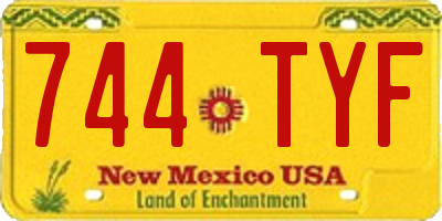 NM license plate 744TYF