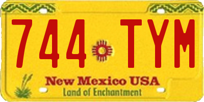 NM license plate 744TYM