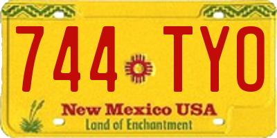 NM license plate 744TYO