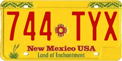NM license plate 744TYX