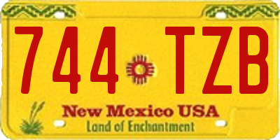 NM license plate 744TZB