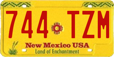 NM license plate 744TZM