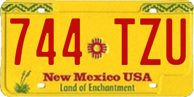 NM license plate 744TZU