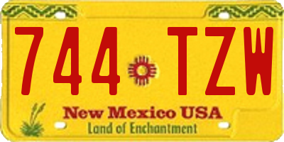 NM license plate 744TZW