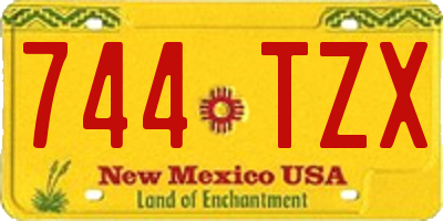 NM license plate 744TZX