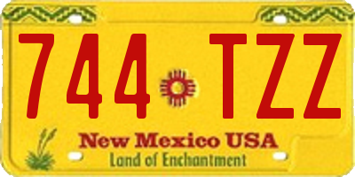 NM license plate 744TZZ