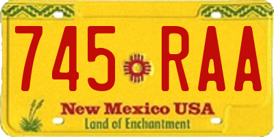 NM license plate 745RAA