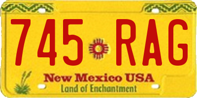 NM license plate 745RAG