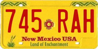 NM license plate 745RAH