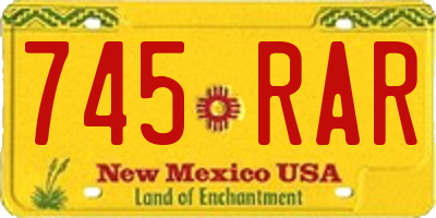 NM license plate 745RAR
