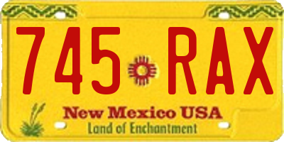 NM license plate 745RAX