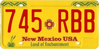NM license plate 745RBB