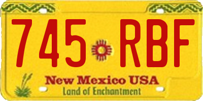 NM license plate 745RBF