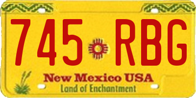 NM license plate 745RBG