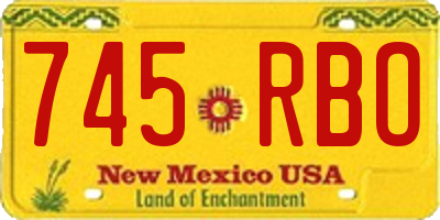 NM license plate 745RBO