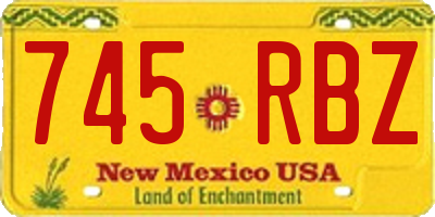 NM license plate 745RBZ