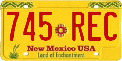 NM license plate 745REC
