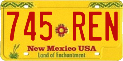 NM license plate 745REN