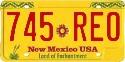 NM license plate 745REO