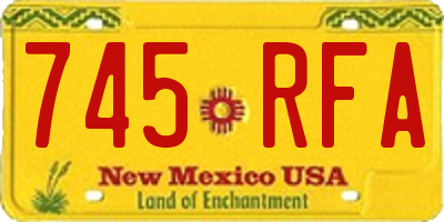 NM license plate 745RFA