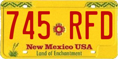 NM license plate 745RFD