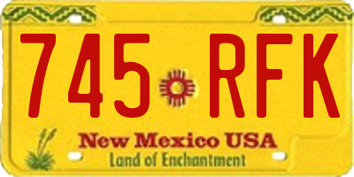 NM license plate 745RFK