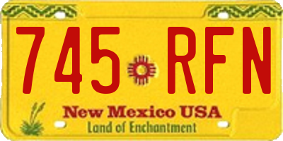 NM license plate 745RFN