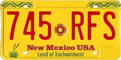NM license plate 745RFS