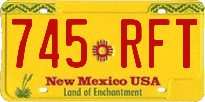 NM license plate 745RFT