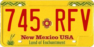 NM license plate 745RFV