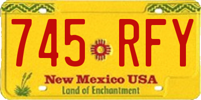 NM license plate 745RFY