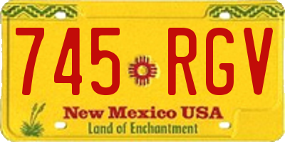NM license plate 745RGV