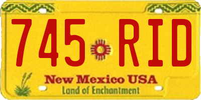 NM license plate 745RID