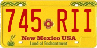 NM license plate 745RII