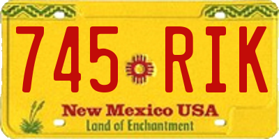 NM license plate 745RIK