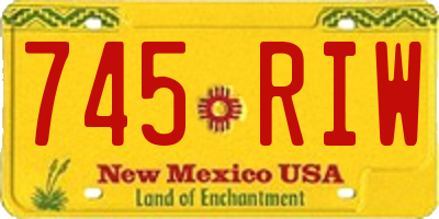 NM license plate 745RIW