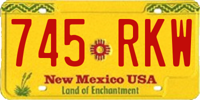 NM license plate 745RKW