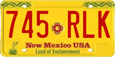 NM license plate 745RLK