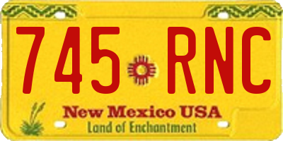 NM license plate 745RNC
