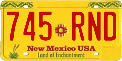 NM license plate 745RND