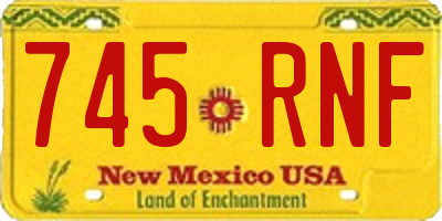 NM license plate 745RNF