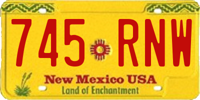 NM license plate 745RNW