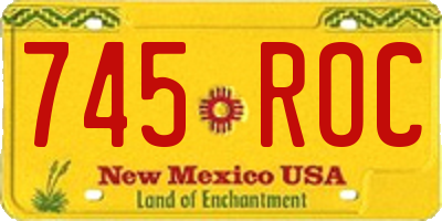 NM license plate 745ROC