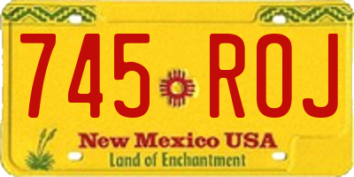 NM license plate 745ROJ