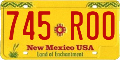 NM license plate 745ROO