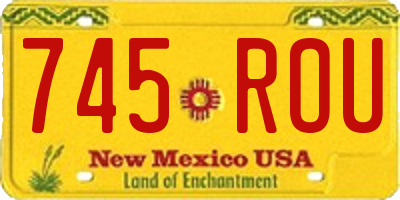 NM license plate 745ROU