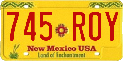 NM license plate 745ROY