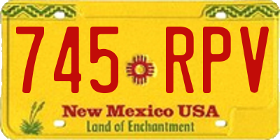 NM license plate 745RPV